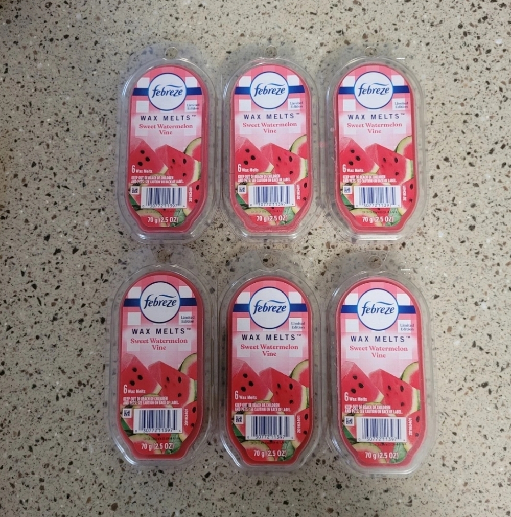 6 Febreze Watermelon Wax Melts 6 Fragrance Squares Per Pack Limited Edition HTF